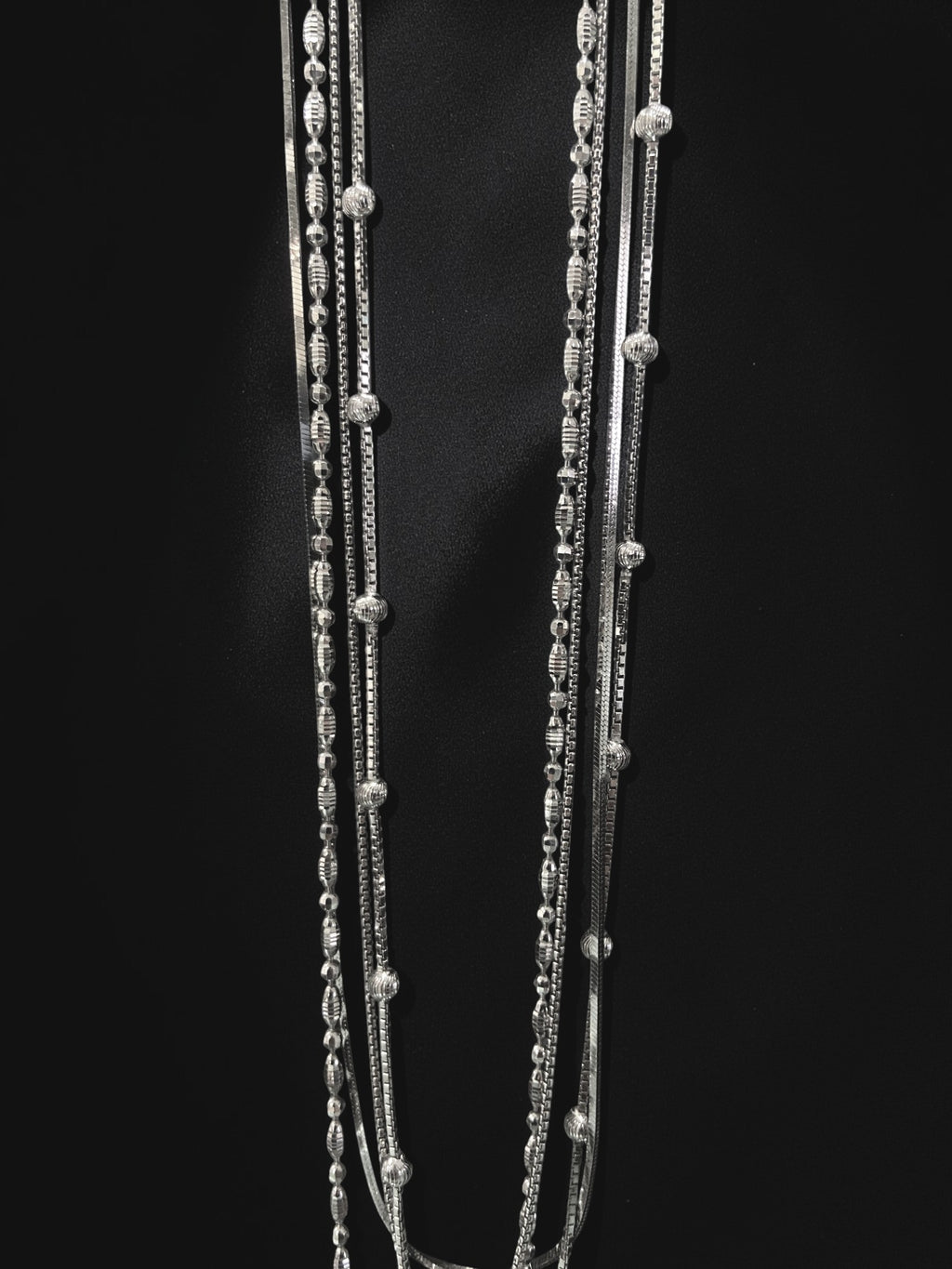 Layered Sterling Bead Necklace Set
