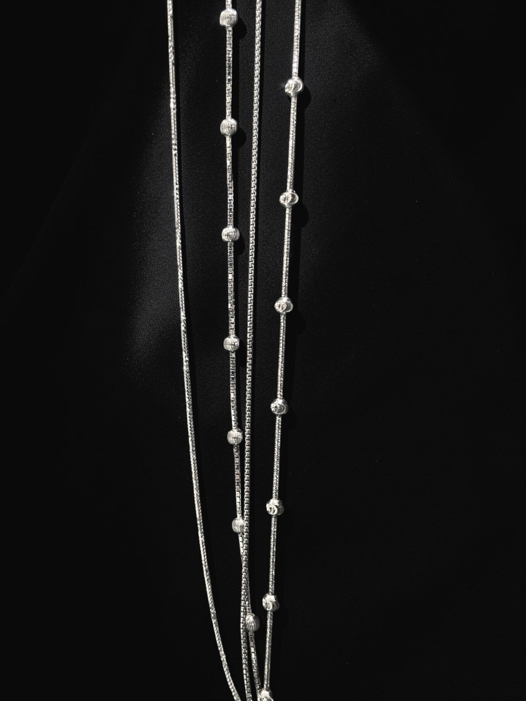 Silver Bead Necklace Set