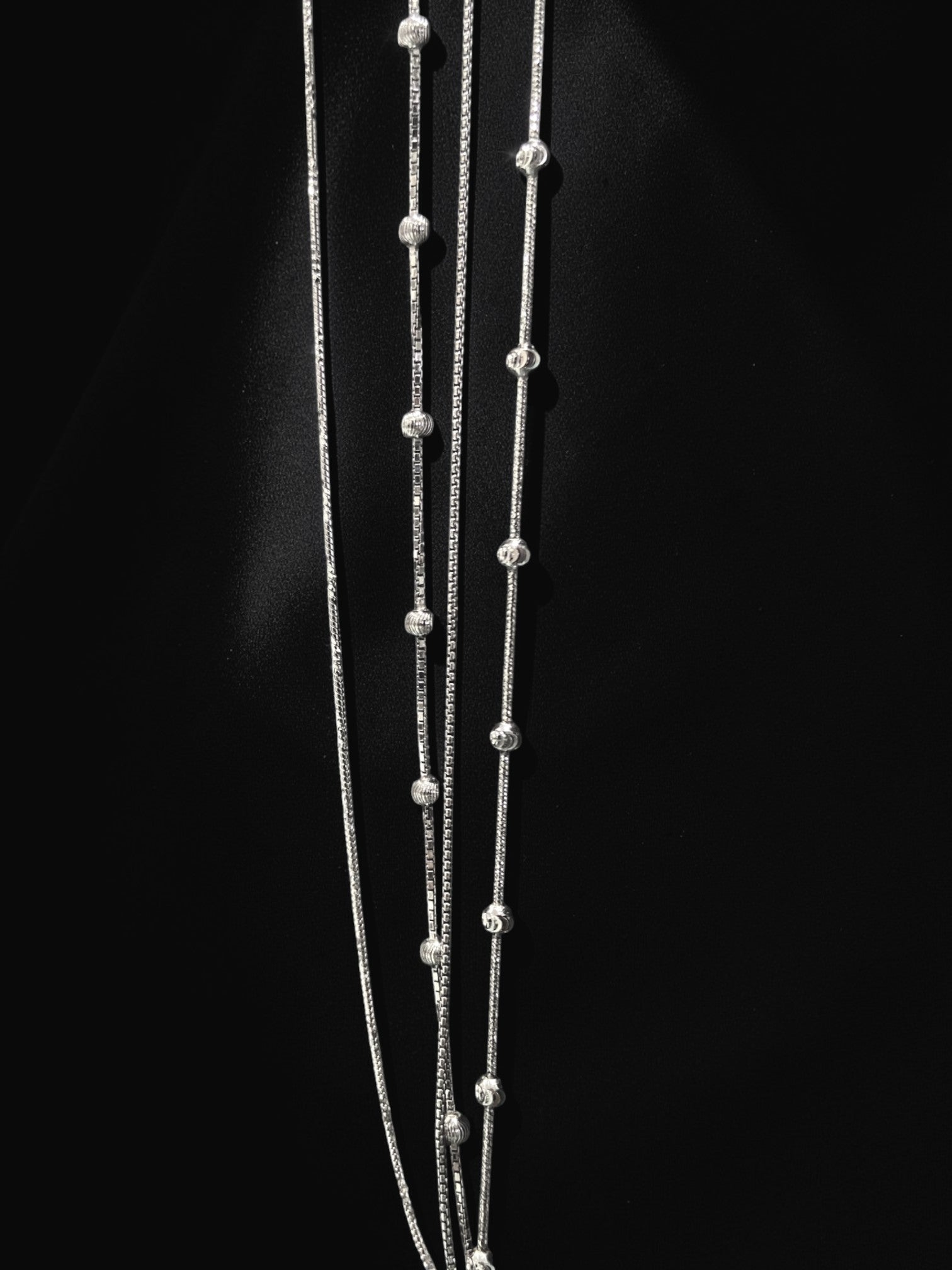 Silver Bead Necklace Set